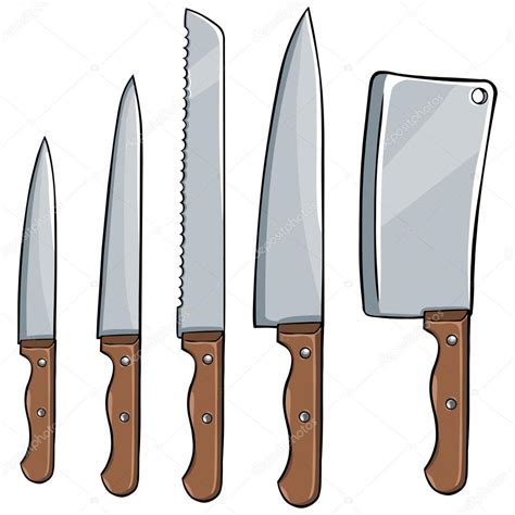 Vector set of kitchen knives — Stock Vector © nikiteev #27867159