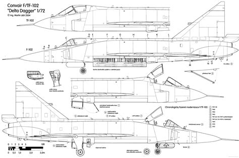 Convair F-102 Delta Dagger Blueprint - Download free blueprint for 3D ...