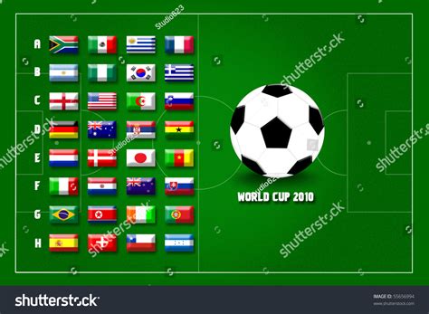 32 Teams Of World Cup 2010 By Group Stock Photo 55656994 : Shutterstock