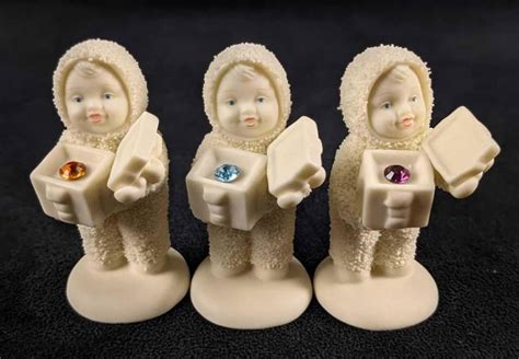 3 Snowbabies A Gift For You Birthstone Figurines