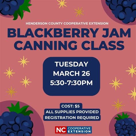 Blackberry Jam Canning Classes (March Class Added) | N.C. Cooperative Extension