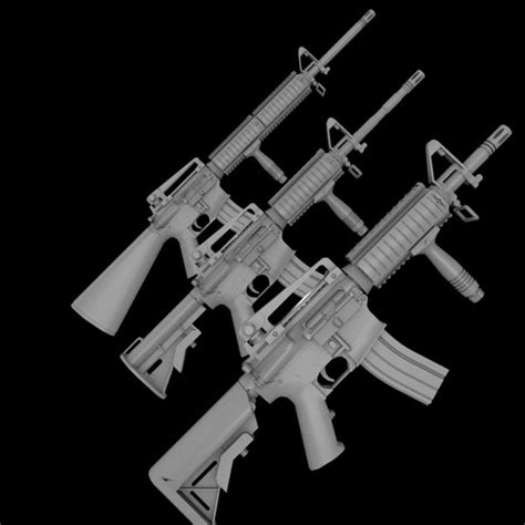 3d model m16a3 m4 accessories m16 m203