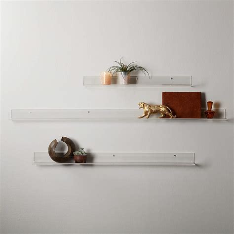 Home Custom Acrylic Transparant Wall Shelf Floating Display Decor Wall Mount 60cm Bookcases ...