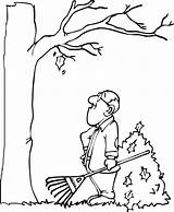Rake Leaves Coloring Pages Raking Drawing Template Cliparts Doodles  sketch template
