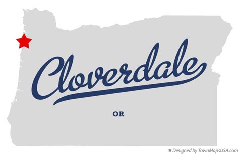 Map of Cloverdale, Tillamook County, OR, Oregon