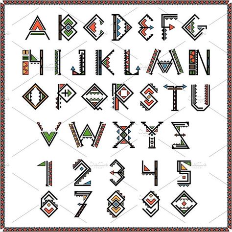 Native american indian font by Microvector on @creativemarket in 2020 ...