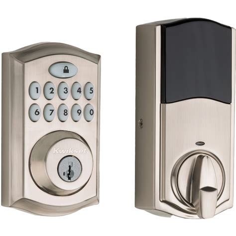 Kwikset SmartCode 913 Satin Nickel Electronic Deadbolt Smartkey with Keypad in the Electronic ...