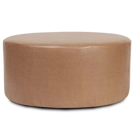 36" Faux Leather Round Solid Color Cocktail Ottoman in 2020 | Cocktail ottoman, Round ottoman ...