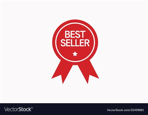 Red best seller icon or sign Royalty Free Vector Image