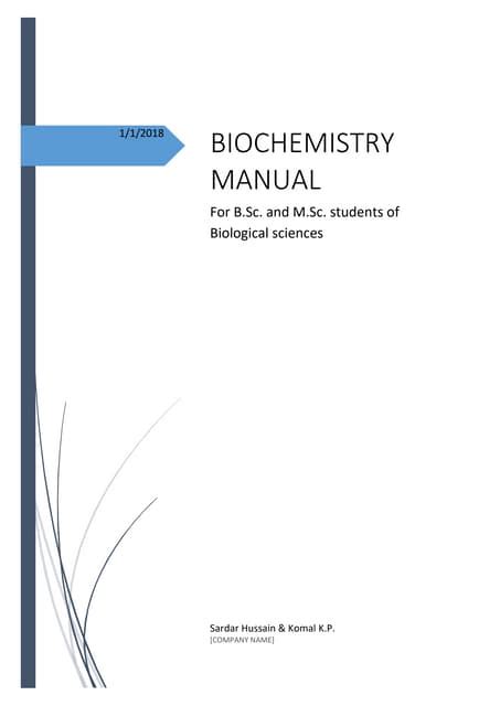 BIOCHEMISTRY LAB MANUAL | PDF