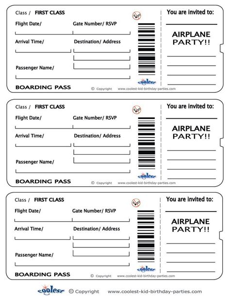 Fake Plane Ticket Template Unique Printable Airplane Boarding Pass ...