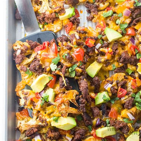 Easy Healthy Cauliflower Nachos Recipe with Ground Turkey Taco Meat