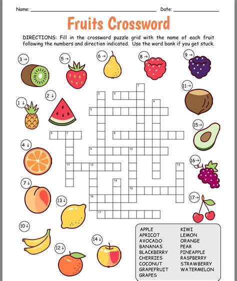 Crossword Puzzle Printable For Students