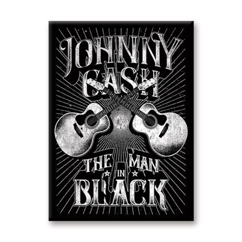 Johnny Cash The Man In Black White Guitar Flat Magnet