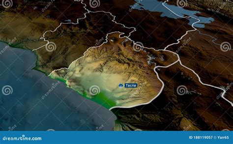 Tacna, Peru - Highlighted with Capital. Physical Stock Illustration ...