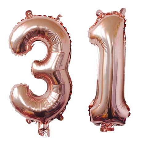 Number 31 Balloons 32 Inch Digital Balloon Alphabet 31th Birthday Balloons Digit 31 Helium ...