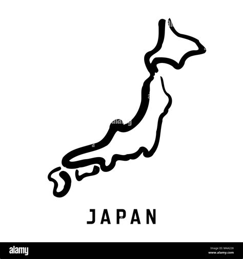 Japan simple map outline - smooth simplified country shape map vector ...