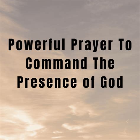 Powerful Prayer To Command The Presence of God | PRAYER POINTS