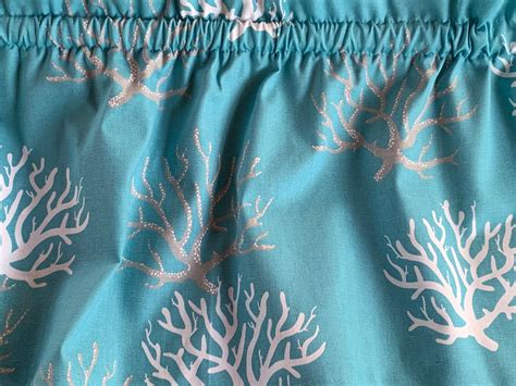 Nautical Coastal Beach valance in a beautiful aqua blue with | Etsy