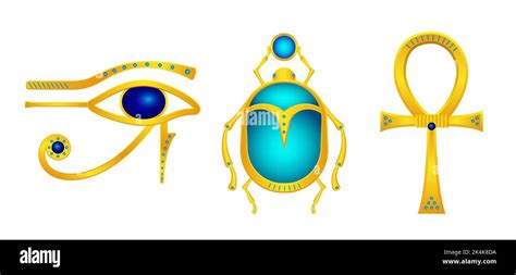 Egyptian antique gold symbols talismans Stock Vector Image & Art - Alamy