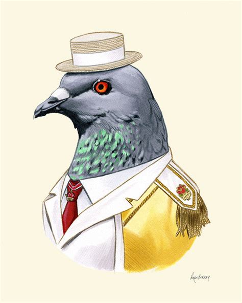 Pigeon Art Print -Portland Pigeon – Berkley Illustration