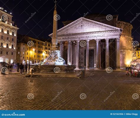 Pantheon Rome at Night editorial photo. Image of monument - 52162356