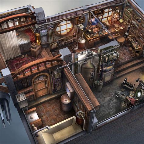 Steampunk interior concept art i did during my days at Polywick Studio. | Steampunk interior ...