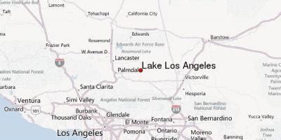 Lake Los Angeles map - Map of lake Los Angeles (California - USA)