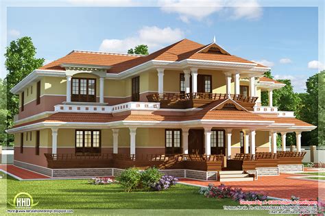 Keral model 5 bedroom luxury home design - Kerala home design and floor plans