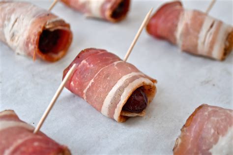 Bacon Wrapped Dates with Almonds - The Genetic Chef