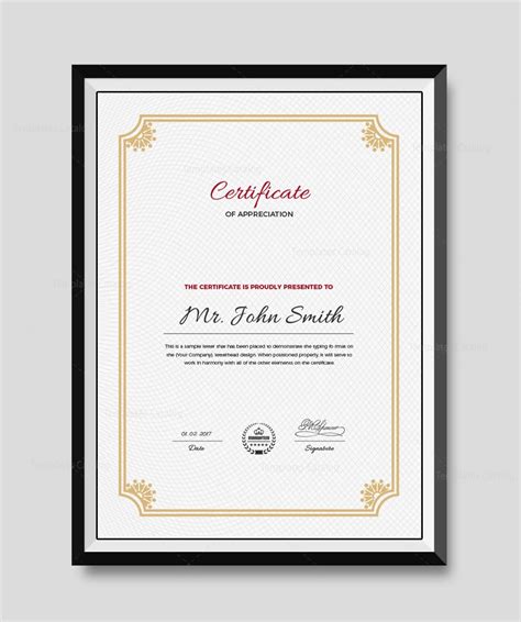 Premium Portrait Certificate Template 000509 - Template Catalog