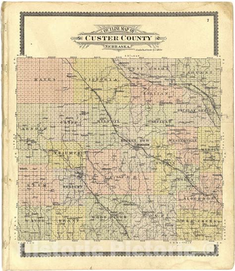 Historic 1904 Map - Standard Atlas of Custer County, Nebraska - Callaw ...