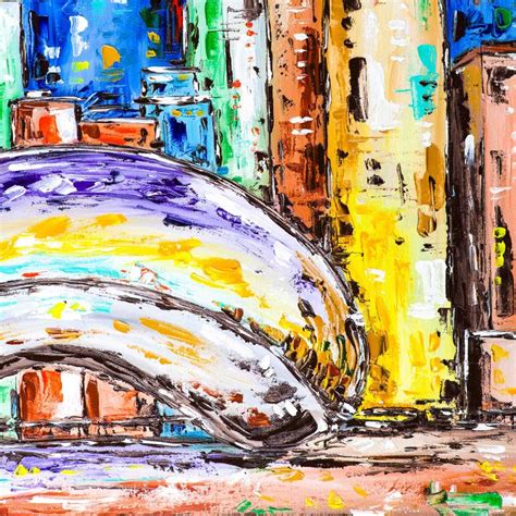 Colorful Chicago Bean Painting by Dell Camargo | Saatchi Art