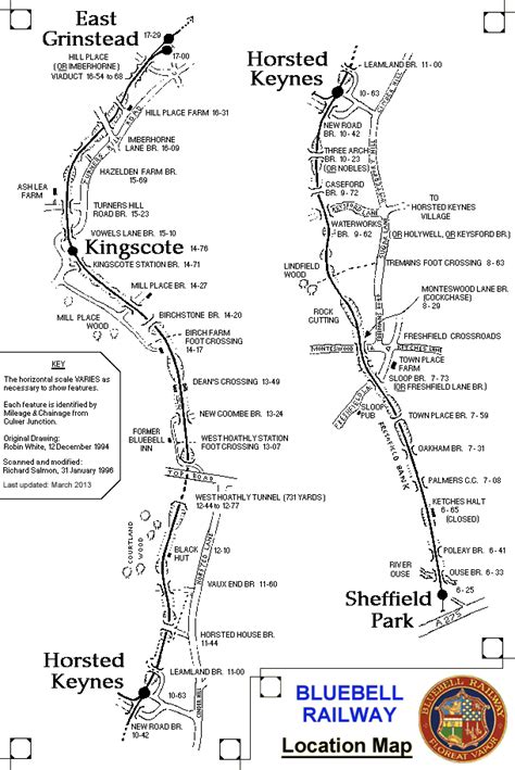 Bluebell Railway - Location Map and Gradient Profile