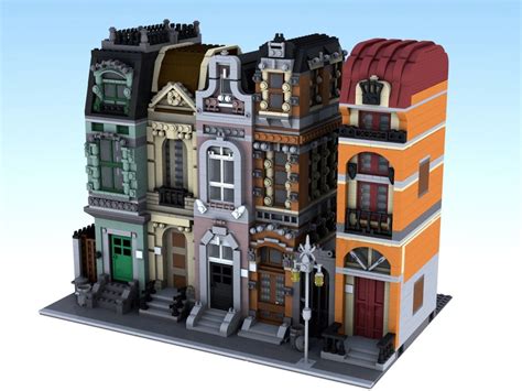 Lego Custom City 4 Modular Buildings Town Homes Condo City Streets ...