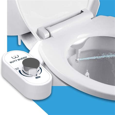 BUTT BUDDY Bidet Toilet Seat Attachment w/ Rear Bum Wash & Nozzle ...