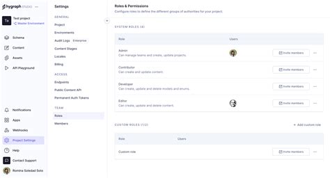 Learn about managing roles and permissions in your Hygraph project | Hygraph