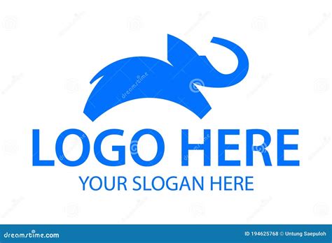 Blue Simple Elephant Cartoon Logo Design Concept Stock Vector - Illustration of icon, logotype ...