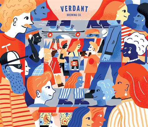 Illustrated craft beer label for Verdant Brewing Co by Elly Jahnz