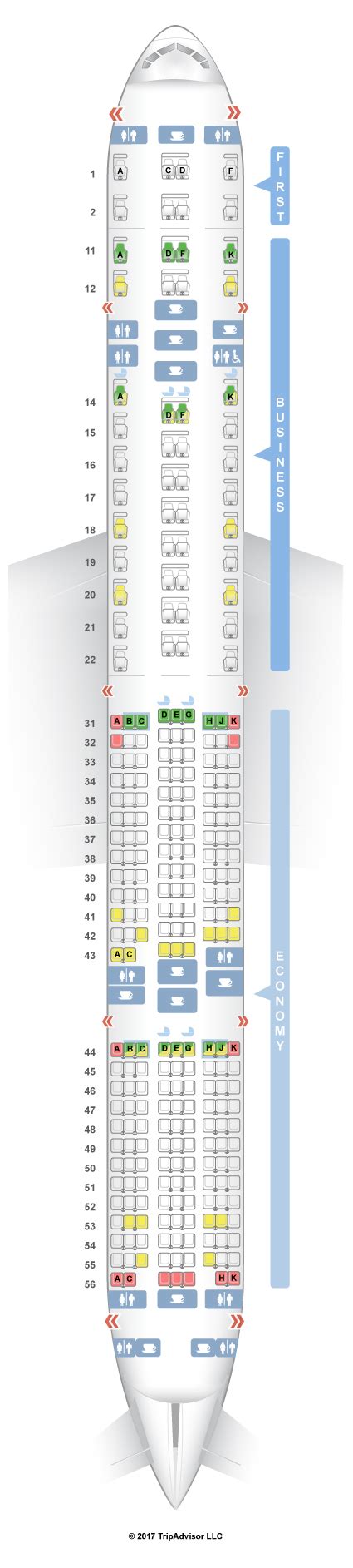 SeatGuru Seat Map Singapore Airlines Boeing 777-300ER (77W) Three Class