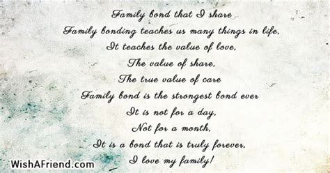 Family bond that I share , Family Poem