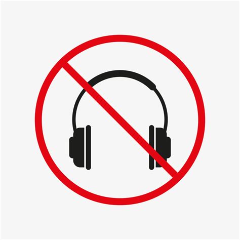 No headphones sign. Headphones forbidden icon. Vector illustration 5863329 Vector Art at Vecteezy