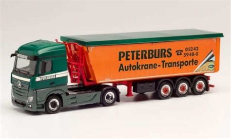 Diecast model cars Mercedes Actros 1/87 Herpa Streamspace 2.5 Peterburs Stöffelliner-tracteur ...