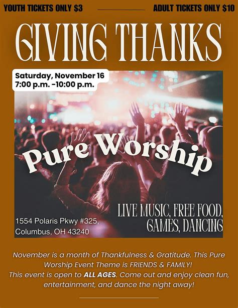 Pure Worship Christian Social Event | COhatch Polaris, Columbus, OH ...