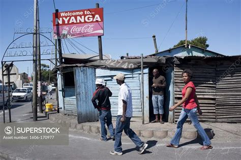 South Africa, Cape Town, Township of Nyanga, sign Welcome to Nyanga - SuperStock