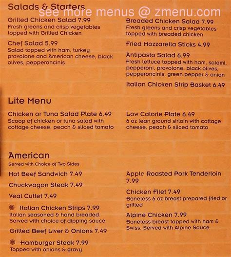 Menu at Dino's Restaurant, Elizabethton