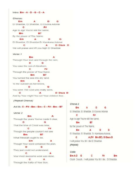 El Shaddai Chords | PDF