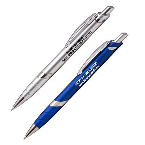 This custom retractable ballpoint pen with metallic finish wears your logo so well. Smooth ...