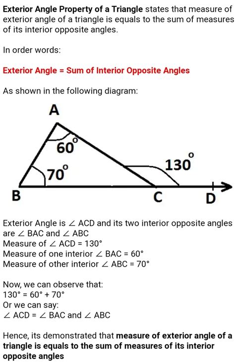 Please explain Exterior angle property of a triangle Please - Maths ...