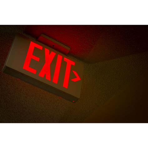 NICOR LED Emergency Exit Sign with Red Lettering – BulbAmerica